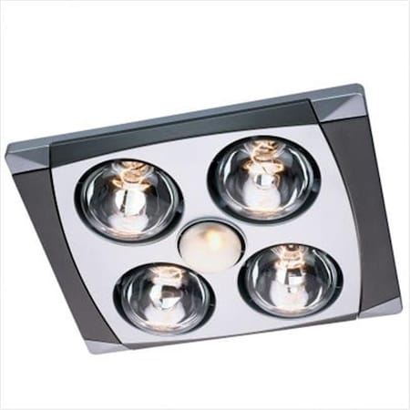 Templeton Aero Pure Fan- A716A White-4 Bulb Quiet Bathroom Heater Fan with Light TE33749